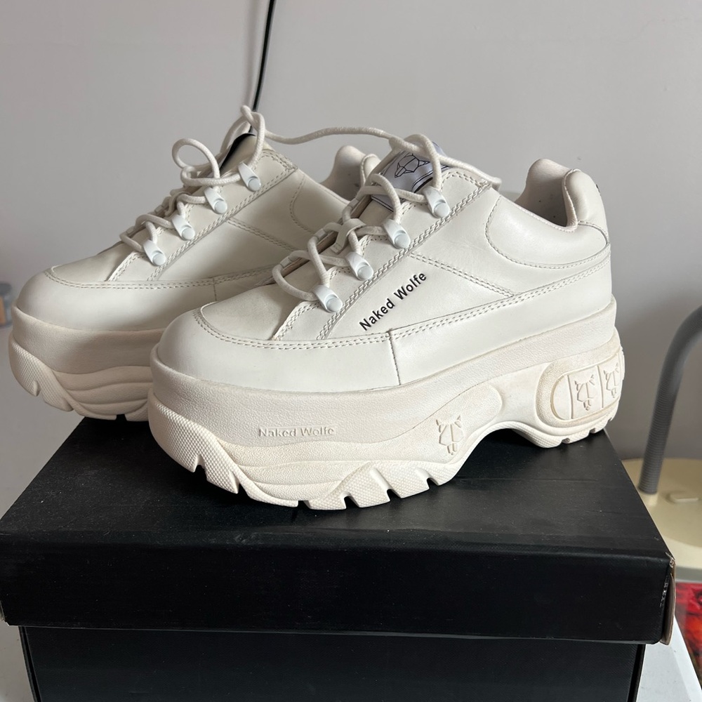 Naked Wolfe white platform sneakers